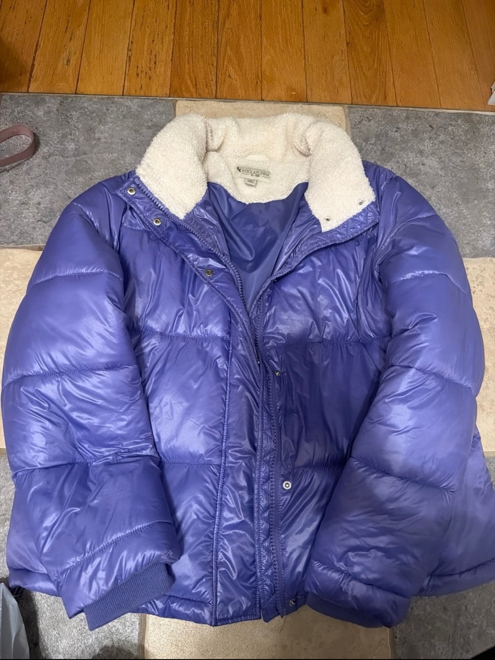 Ugg Women's Purple Puffer Coat with Sherpa Collar